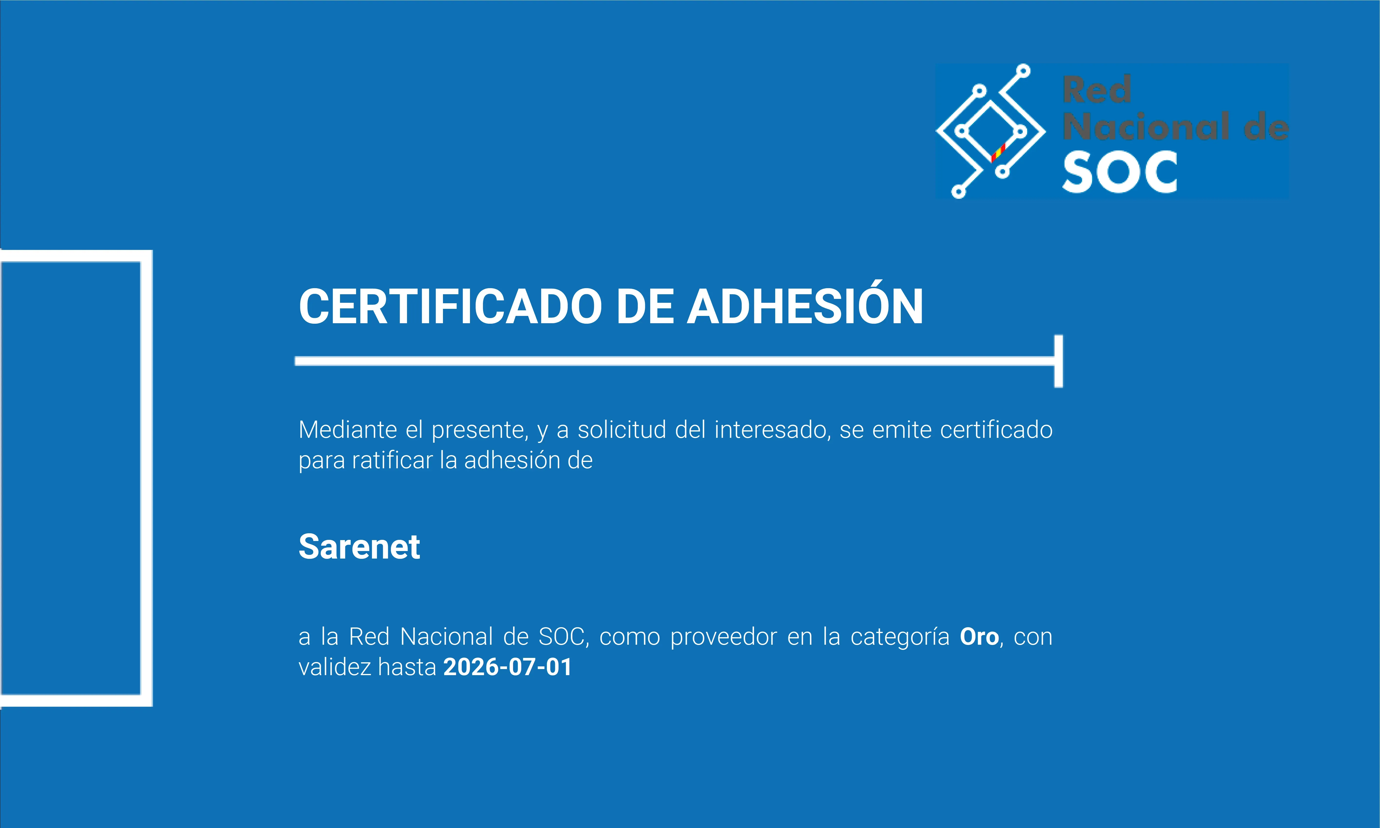 Certificado Red Nacional Soc